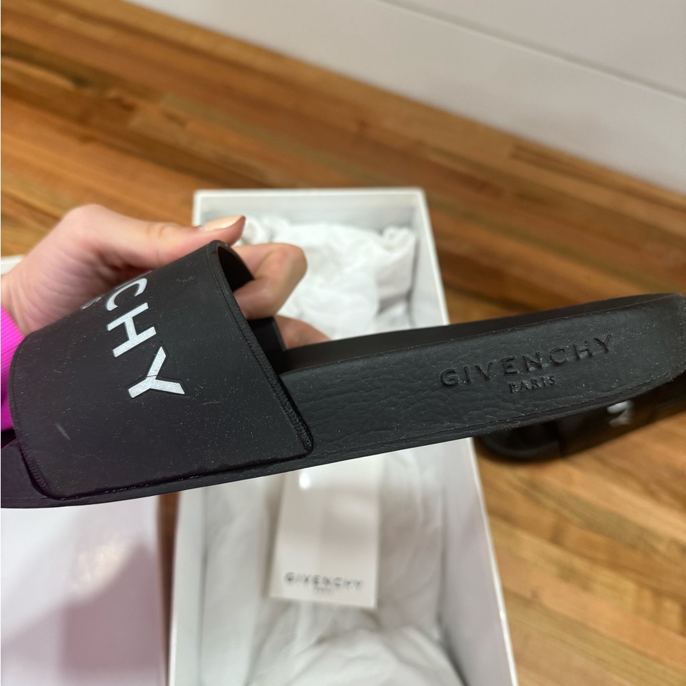 Givenchy Logo Print Rubber Slides - image 7
